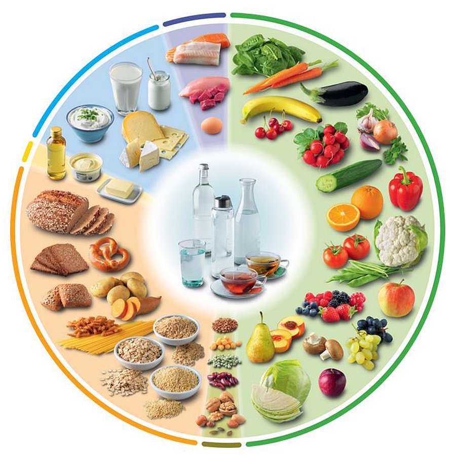 Kreis mit Lebensmittel-Abbildungen