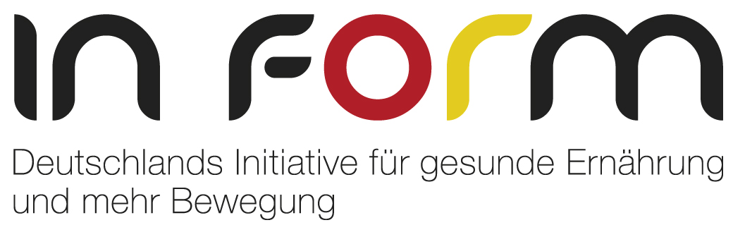 Logo Schriftzug in form, Unterzeile Deutschlands Initiative für gesunde Ernährung und mehr Bewegung