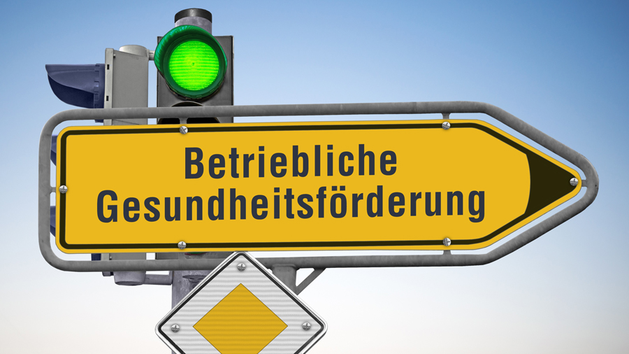 Hinweispfeil zeigt "Betriebliche Gesundheitsförderung" an 