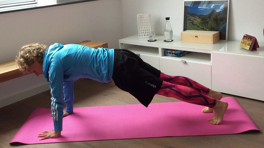 Frau, stützposition