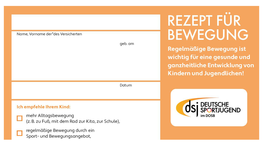 Ausschnitt "Rezeptz für Bewegung" für Kinder und Jugendliche
