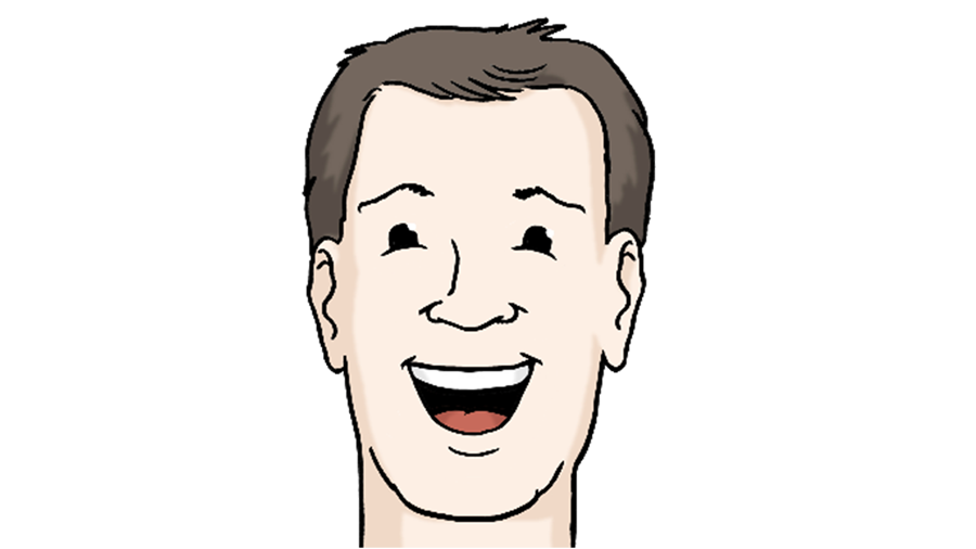 Gezeichnetes Bild: fröhlicher Mann