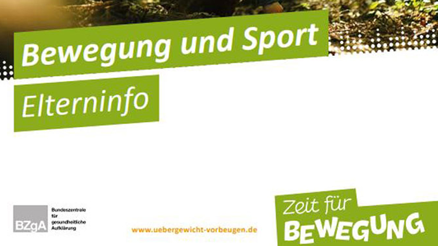 Cover der Broschüre Bewegung und Sport – Elterninfo