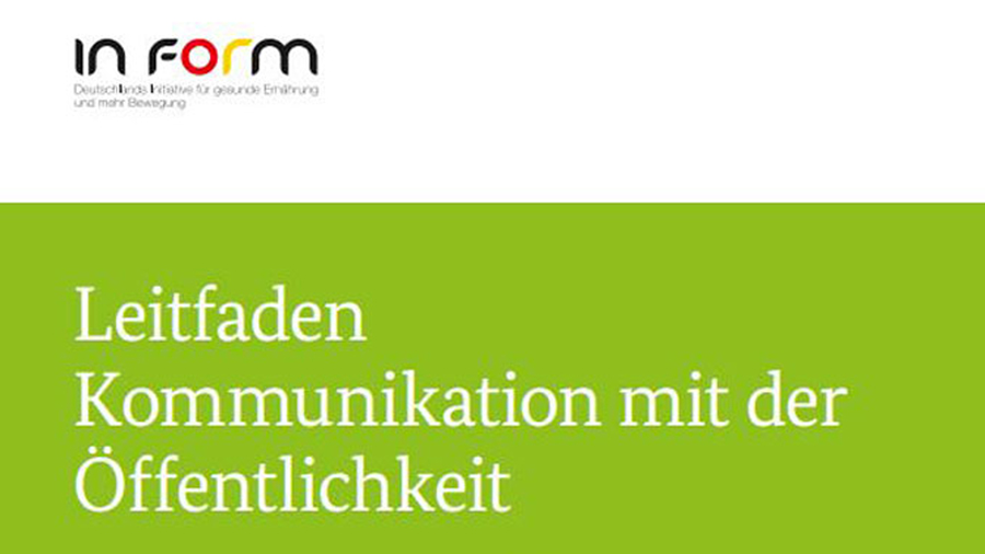 Cover der Broschüre IN FORM Leitfaden "Kommunikation"