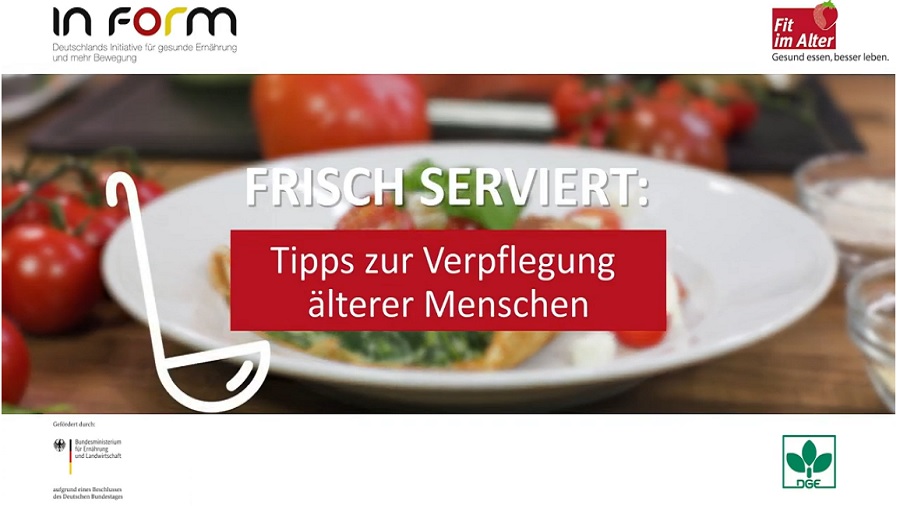 Titel des Videos mit gefülltem Teller im Hintergrund.