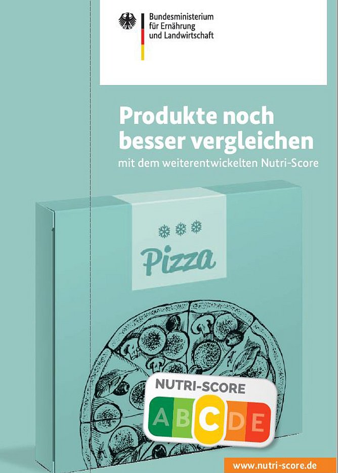 Cover der Broschüre mit Pizza-Abbildung und Titel