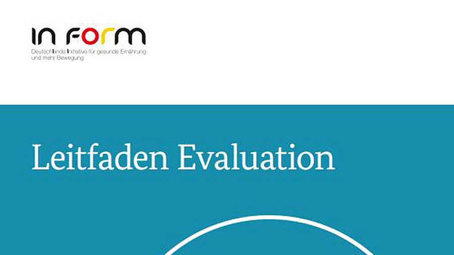 Cover der Broschüre IN FORM Leitfaden "Evaluation"