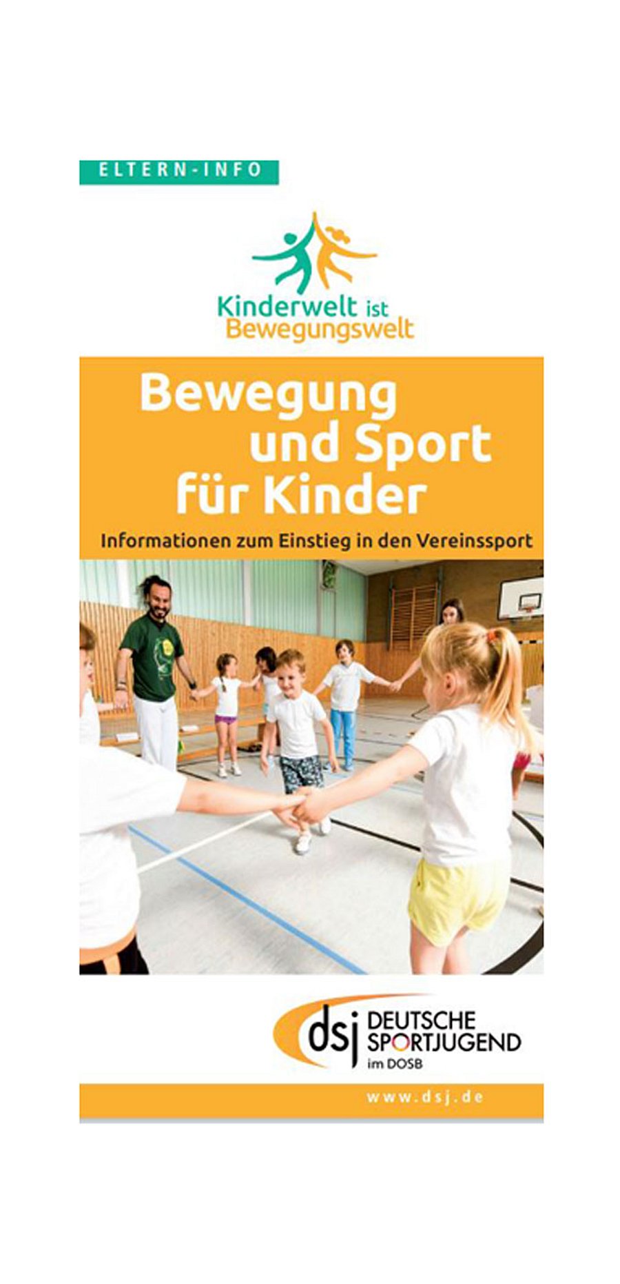 Cover der Broschüre Elterninfo "Bewegung und Sport" vom dsj.de