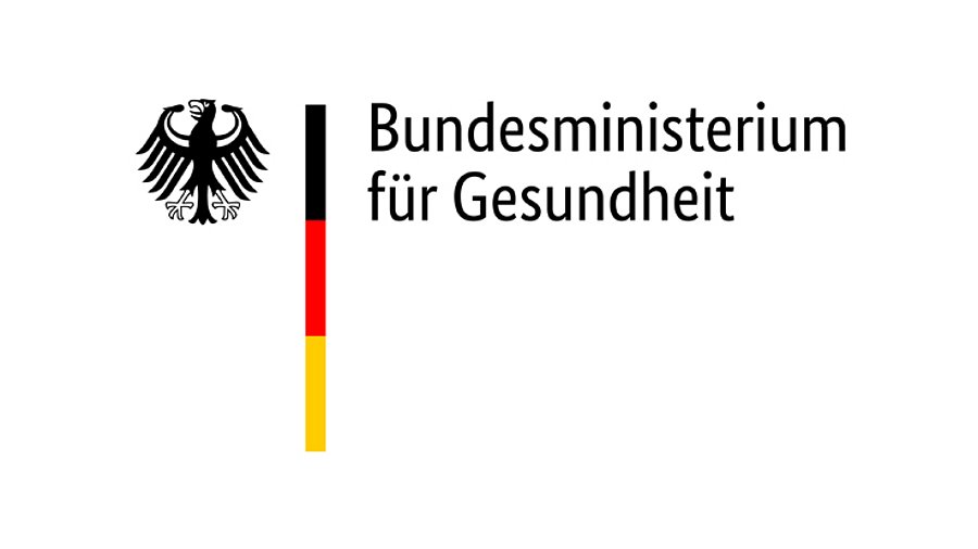 Bundesadler mit Deutschlandfarben und Schriftzug des BMG