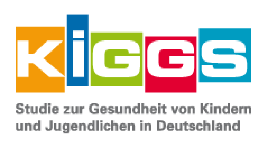 Schriftzug KIGGS in bunten Buchstaben, darunter Text "Studie zur Gesundheit von Kindern und Jugendlichen in Deutschland"